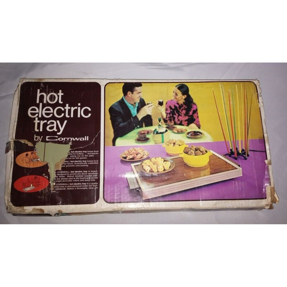 Hot Electric Tray By Cornwall In Original Box Avocado Model 1418